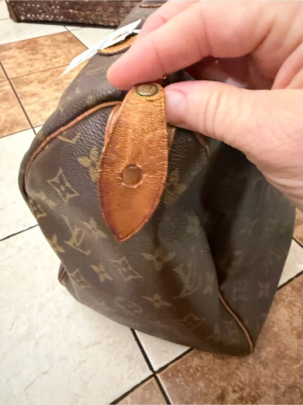 Louis Vuitton Brown Monogram Canvas Duffel Bag with Tan Trim